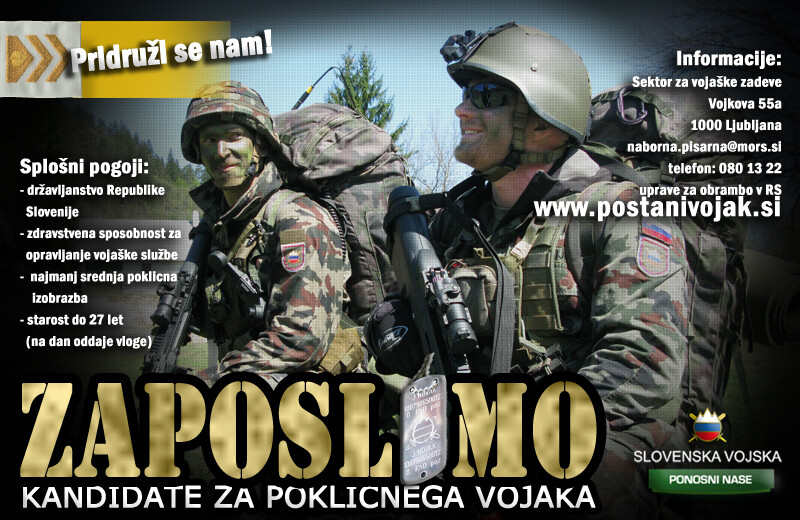 VAS ZANIMA POKLICNO DELO V SLOVENSKI VOJSKI?