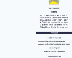 SLAVNOSTNA AKADEMIJA OB 90. OBLETNICI USTANOVITVE ORGANIZACIJE TIGR
