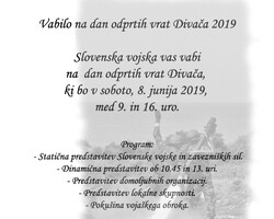 Vabilo na dan odprtih vrat Divača 2019