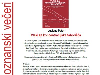 Predstavitev knjige Vlaki za koncentracijska taborišča v Novi Gorici 