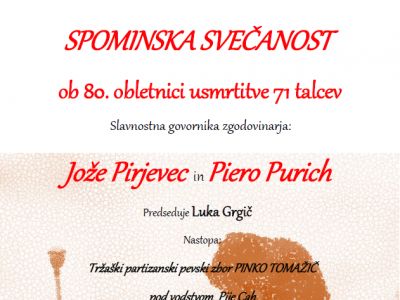 Spominska svečanost za 71 talcev 