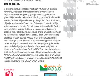 Obeležitev 120. obletnice rojstva Draga Bajca 