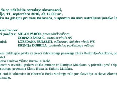 Proslava bazoviških junakov 2016
